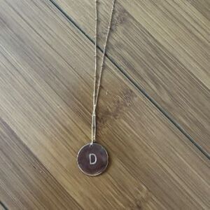 Gold D Initial Necklace